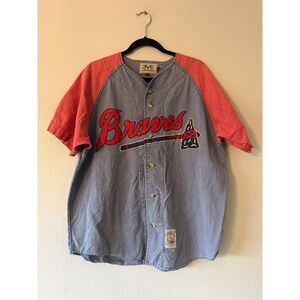 Vintage MLB Atlanta Braves Cooperstown Collection Mirage‎ Baseball jersey Mens M
